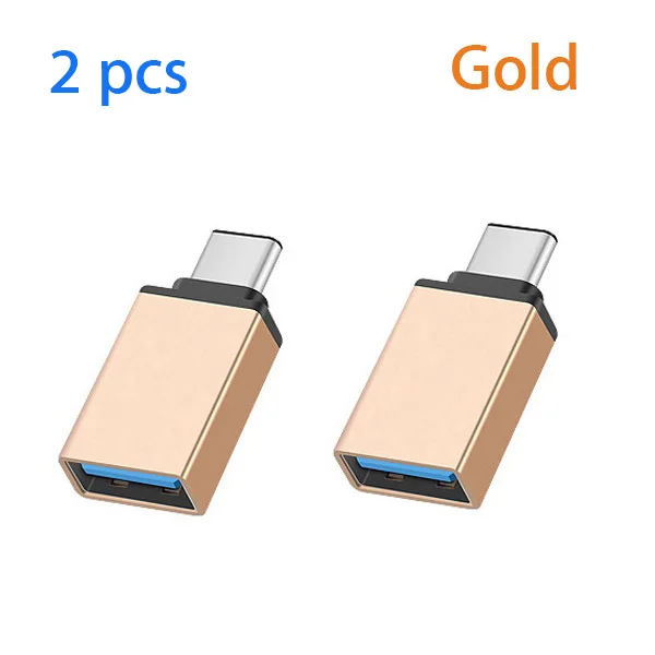 Gold type c otg Usb typc c OTG адаптер usb type-c штекер к USB 3,0 Женский конвертер для huawei P30 p20 lite p10 pro p9 nova 4 3 MediaPad M5 Honor - Цвет: Gold type c otg