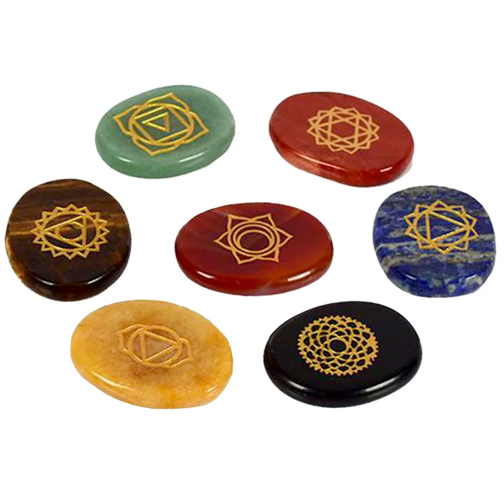 

Feng Shui Indian Symbol Energy Stone Seven - Chakra Healing Balance Stone W3422