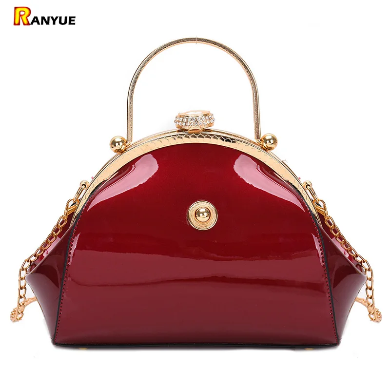 Роскошные сумки-тоуты из лакированной кожи черного и красного цвета женские