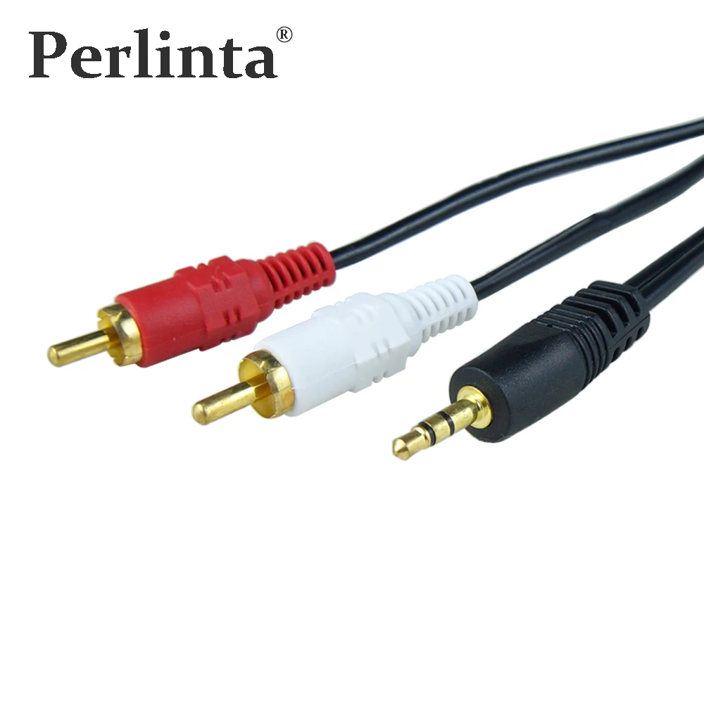 Perlinta 3.5 мм 1 ДО 2 Стерео Аудио Кабель Разъем Мужской до RCA Для Телефона MP3 динамики 1.5