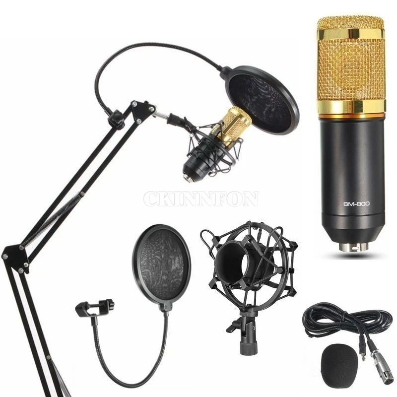 

20Set BM800 Condenser Microphone Pro Audio Studio Sound Recording Arm Stand Pop Filter (Full Accessories)