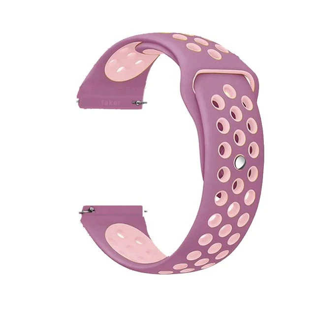 NO.18-Purple-Pink 20 мм/22 мм силиконовый ремешок для samsung Шестерни спортивные S2 S3 классические часы пограничника ремешок huami amazfit темп Bip BIT Lite huawei часы 2 - Цвет ремешка: NO.18-Purple-Pink