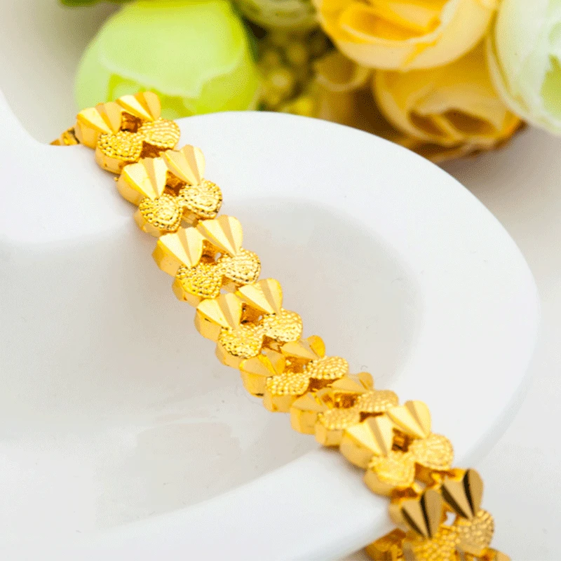 Женские браслеты с покрытием 24 каратным золотом простые и Яркие Браслеты двумя