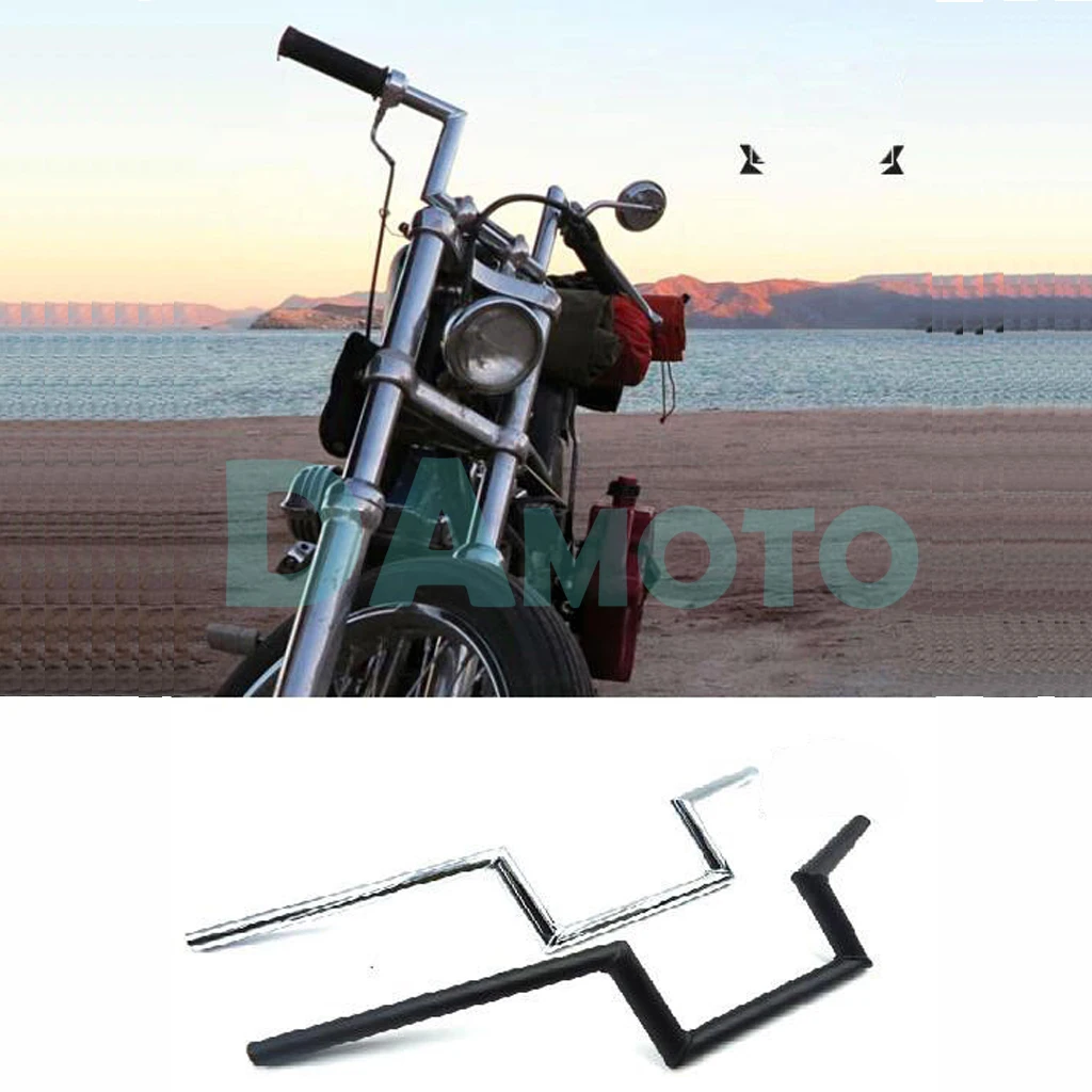 Мотоцикл черный Drag Z Bar откатные Рули Triumph пользовательские Чоппер захват для SUZUKI
