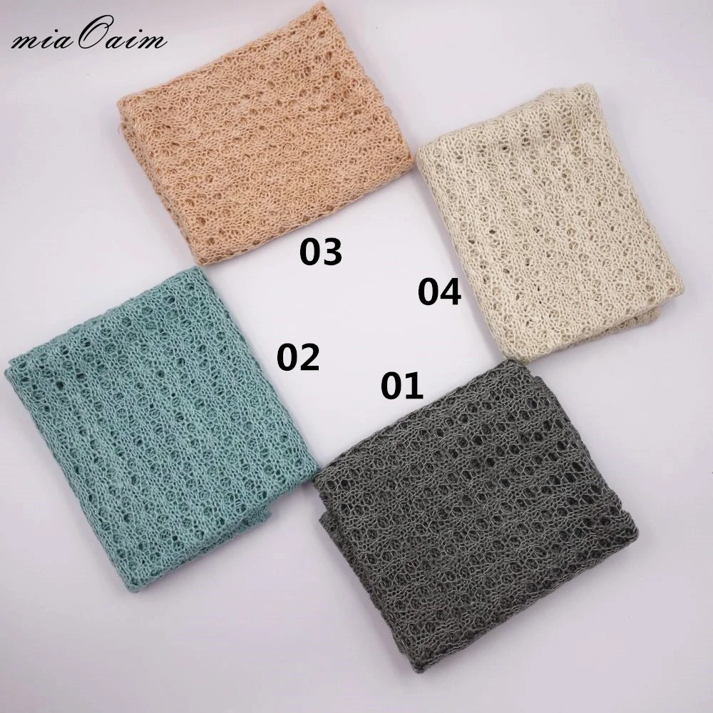 

4Colors/Lot Knit Wrap Sack Swaddle Basket Filler Stuffer Receiving Blankets Newborn Baby Photography Props Studio Accessories