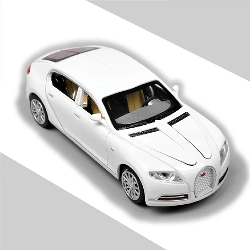 Дешевые 1:32 Bugatti Galibier Veyron Автомобильные модели литые под давлением модели Brinquedos коллекция Вытяните назад детские игрушки подарки дисплеи - Цвет: White