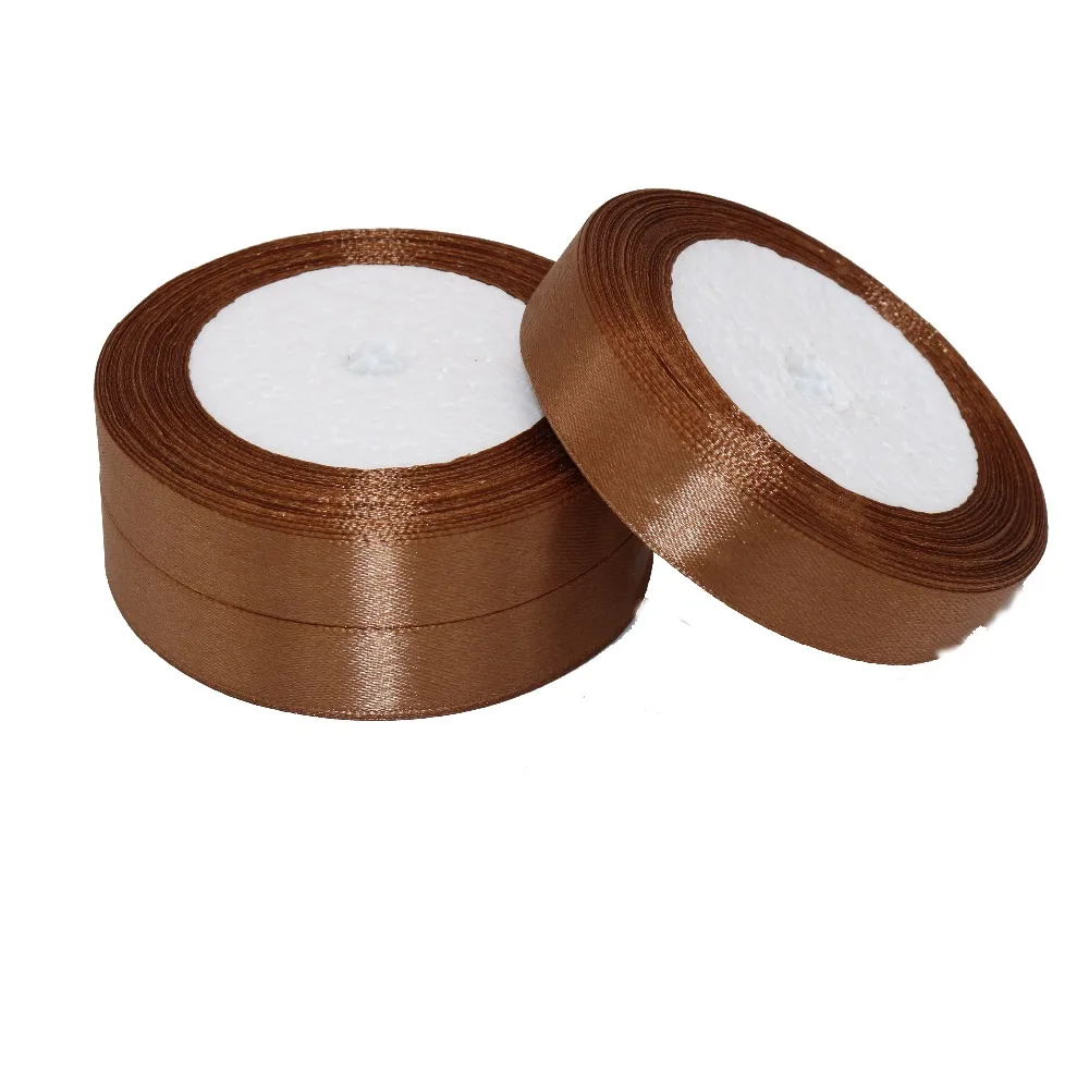 Атласная Лента бренда лента бронв 25 ярдов шелковая для свадьбы украшение