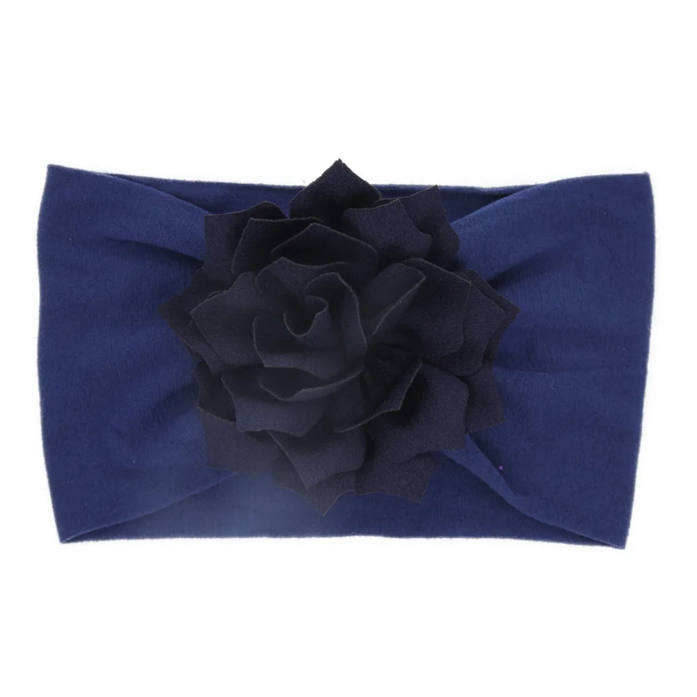 

Nishine 10pcs/lot New Girls Lotus Flower Headbands Kids Elastic Nylon Wide Hair Band Christmas Hair Accessories Photo Props