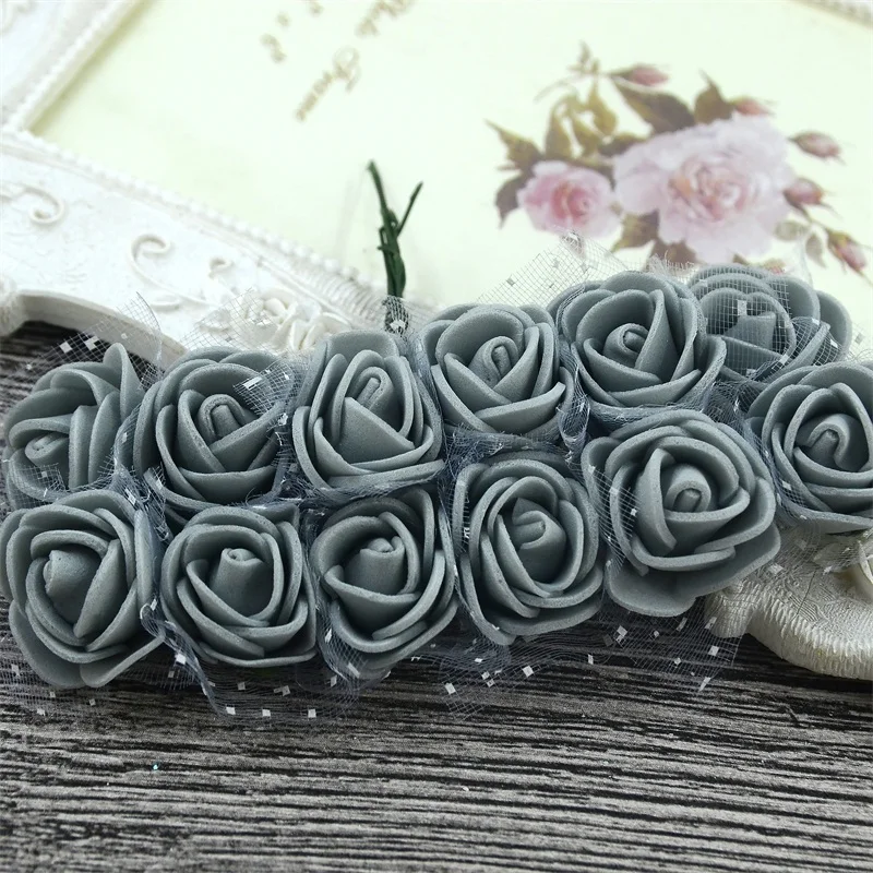 144 шт. 2 см Искусственный Мини цветок из пенополистирола букет разноцветных