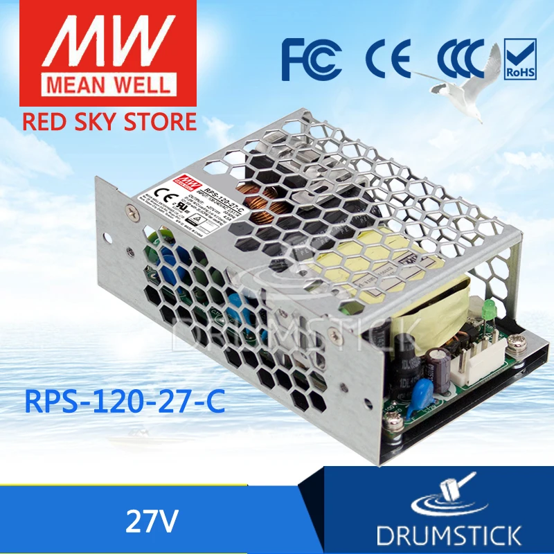 Meanwell RPS 120 27 C 27V 4.5A meanwell 121 5 W одиночный выход зеленый медицинский тип|output 12v|output