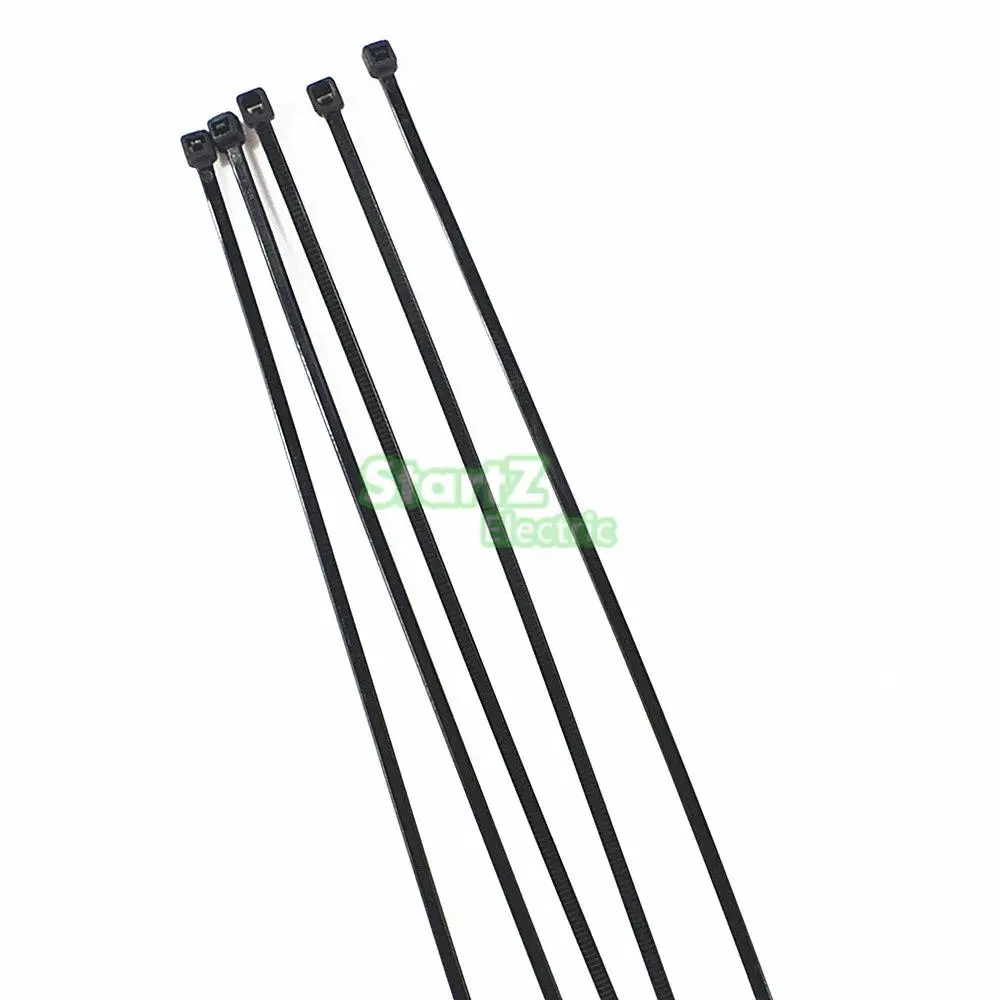 Самоблокирующиеся черные кабельные стяжки Nylon66 500 шт 250 дюйма 4 (150200250300 дюйма) мм