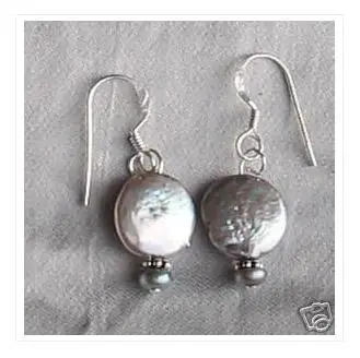 Charming Handmade Coin Natural Pearl Earrings Gray Color Freshwater Beads Silvers | Украшения и аксессуары