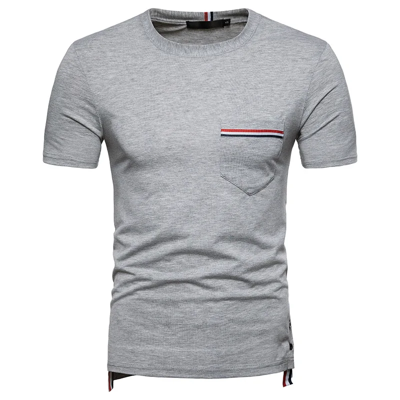 

FFXZSJ 2018 high quality summer fashion men's casual simple new round neck men's ribbons large size short sleeved T-shirt