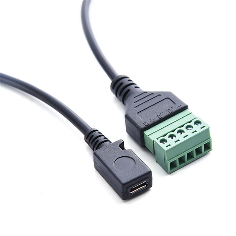 1 шт. фута 5 штырьков Micro USB 2 0 штекер штифтов винт с защитой без клемм адаптер