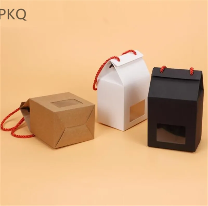 Крафт бумага подарочная коробка с ручками 10 шт./лот Свадебный Торт Шоколадные