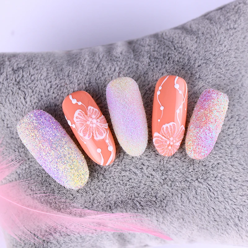 Блестящий Порошок сахар Пыль для дизайна ногтей уход за порошком красочное