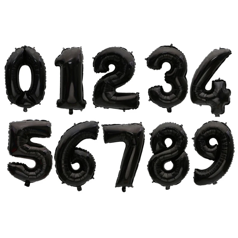 Воздушные шары в виде цифр надувные из алюминиевой фольги голубые красные