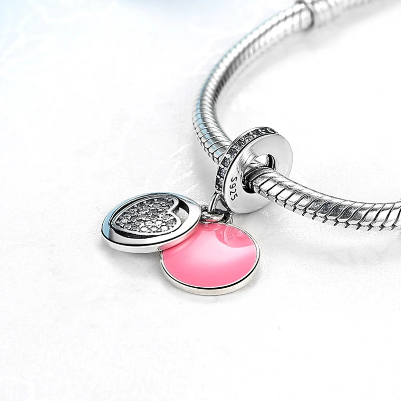 

Original 100% 925 Sterling Silver Bead Charm Devoted Heart Friendship Star Pendant Charms Fit Bracelet Women Diy Jewelry