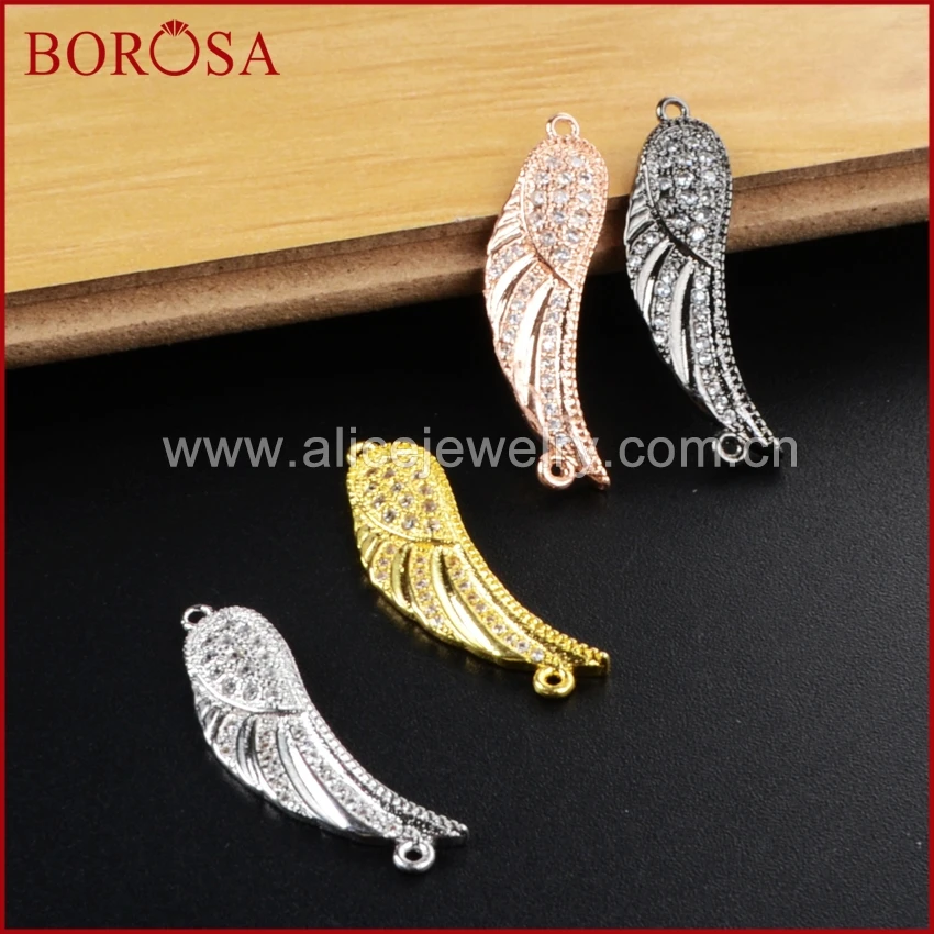 Кубический цирконий BOROSA медный кристалл соединитель крыла ангела WX032 | Украшения