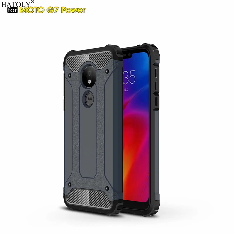 

For Coque Motorola Moto G7 Power Case Heavy Duty Armor Slim Hard Rubber Tough Cover Silicone Phone Case On the for Moto G7 Power