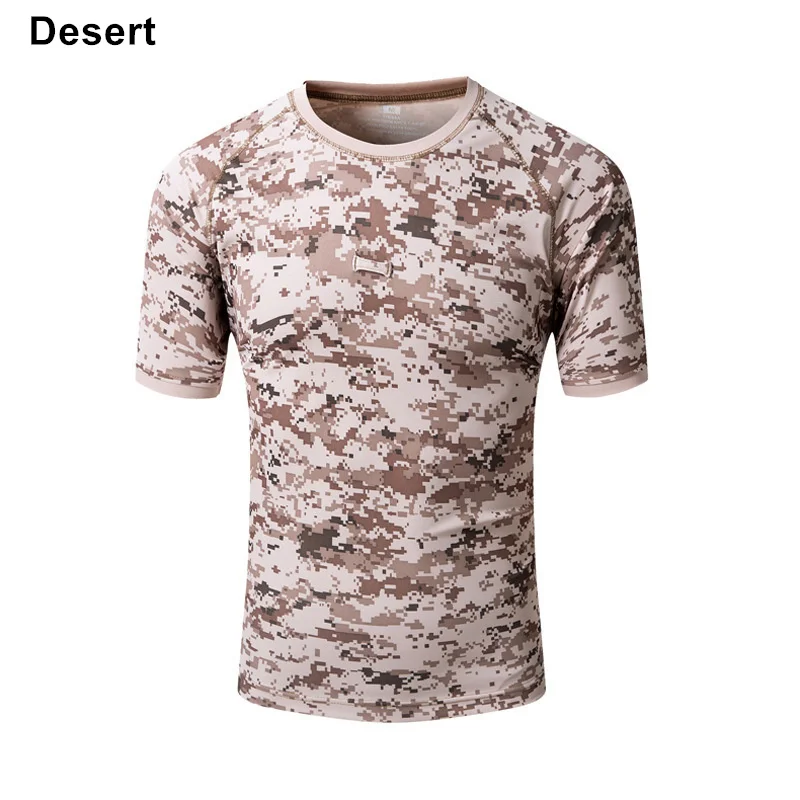 Desert RAY GRACE летняя походная Футболка мужская быстросохнущая дышащая военный, камуфляж, Охота Футболка горная походная футболка - Цвет: Desert