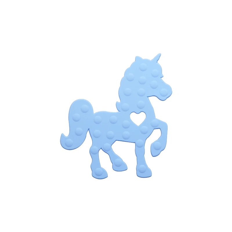 Joepada 10Pc Lovely Horse Silicone Teether Beads BPA Free for DIY Baby Teething Pacifier Chain Unicorn Toy Baby Teether
