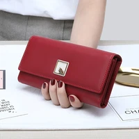 brand new women wallets pu leather purse long phone wallet leaves pouch handbag for women coin purse card holders clutch