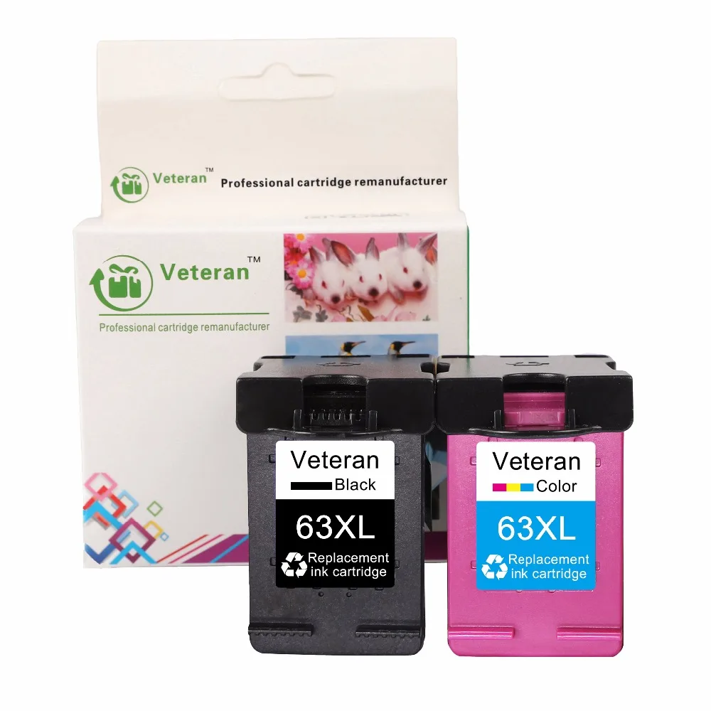 Veteran 63XL compatible for hp 63 xl hp63 ink cartridge new version Officejet 5220 5230 5232 5252 5255 5258 3830 4650 | Компьютеры и