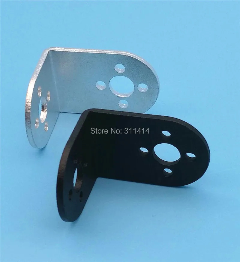 10pcs/lot Robot Servo L Brackets Type Mount Mechanical Smart Car Black Anodized Aluminum Wholesale Promotion Free Shipping | Игрушки и