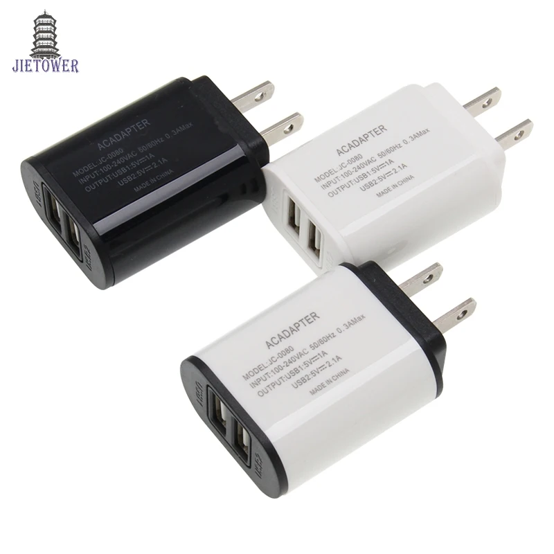 50 шт./лот настенное зарядное устройство для путешествий 2USB EU/US штепсельная вилка