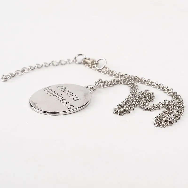 Цепочка серебряного цвета с надписью выбор счастья|jewelry gift box|jewelry shopjewelry fabric |