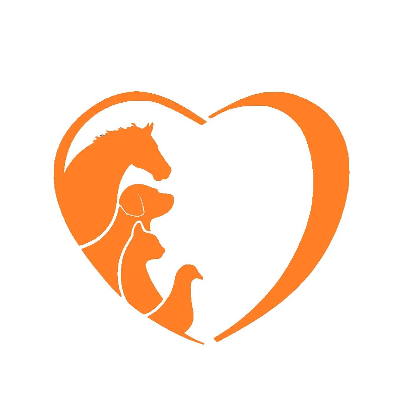 HotMeiNi Animal Lover Love Heart Car Sticker Horse Cat Dog Truck Door Laptop Kayak Vinyl Decal Protection Organization | Автомобили и