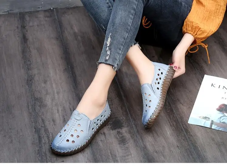 Chaussures femme ete/; женская обувь; обувь из натуральной кожи на плоской подошве; женские повседневные лоферы на плоской подошве; кожаная Рабочая обувь на плоской подошве; c41
