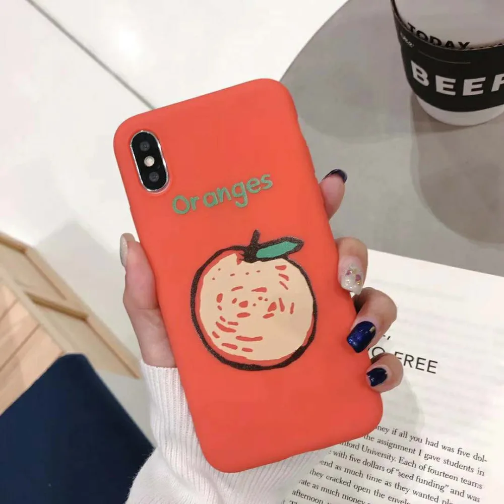 Модный чехол для телефона из ТПУ с фруктовым арбузом оранжевым лимоном iPhone 7 8 Plus XR