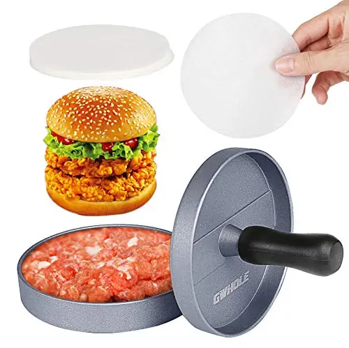 1 компл.. круглый форма гамбургер пресс Burger алюминий Пэтти чайник с 100 воск