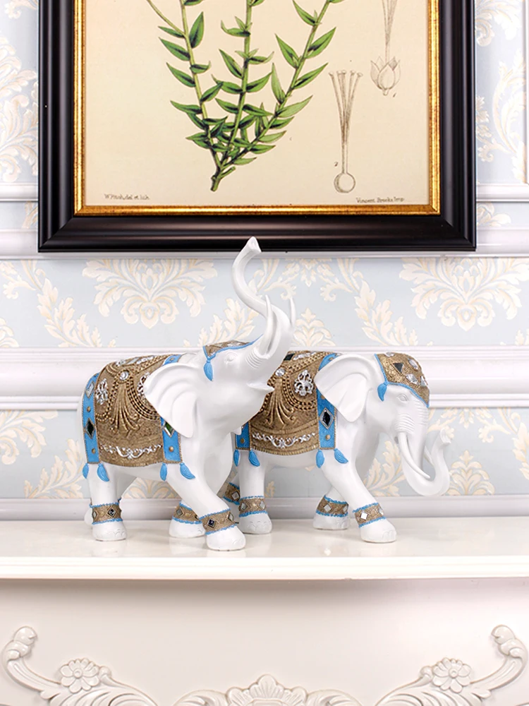 

Elephant Furnishings A Pair Of European-style Living Room Decorations Luxurious And Exquisite Furnishings Gifts