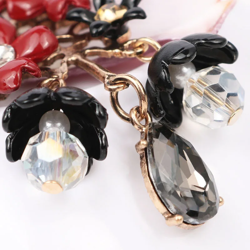 

LEADERBEADS Vintage Metal Drop Earrings For Women's Wedding Party Gift Jewelry Girl's Retro Crystal Flower Earring Charm Jewelry