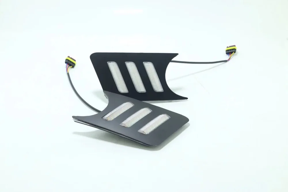 

eOsuns led drl daytime running light with yellow turn signal and blue night light wireless switch for Nissan Sentra sylphy