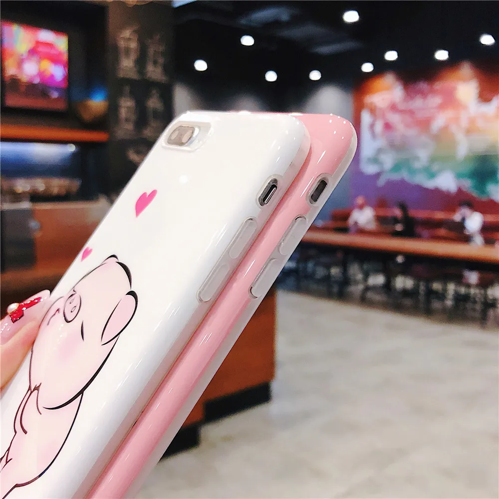 Защитный закаленное Стекло для iPhone XS MAX прекрасный розовый поросенок пленка +