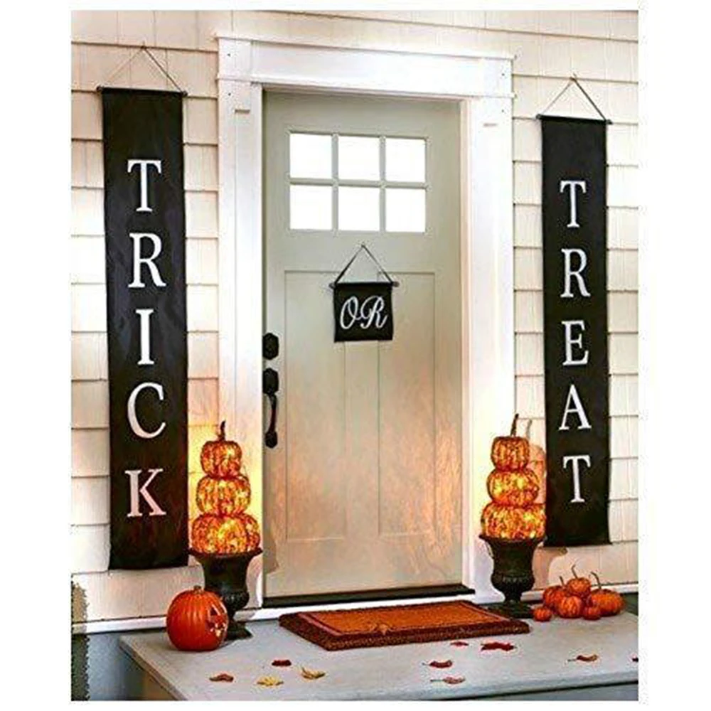 3 шт./компл. черный баннер с надписью Trick or Treat Мешковина вечерние товары на