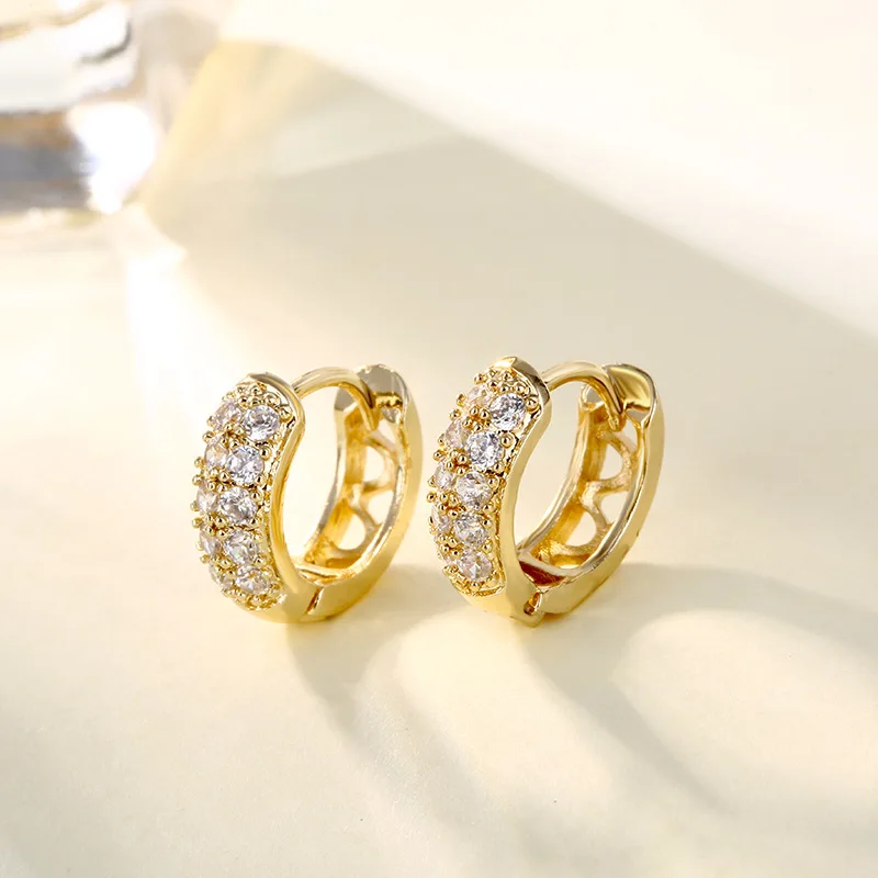 MOONROCY CZ кубический цирконий розовое золото цвет серьга-крючок с кристаллом офис