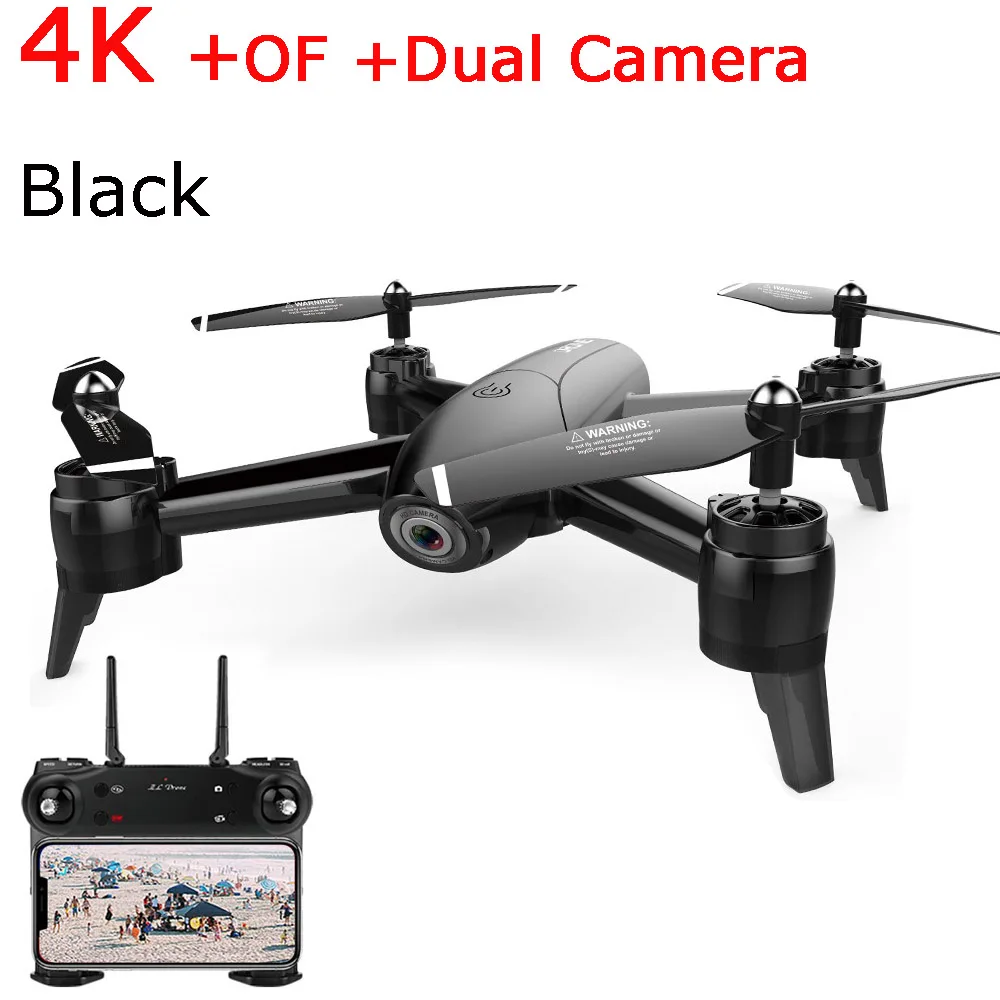 Black 4K Optical F Дрон с дистанционным управлением EBOYU SG106 с камерой 4K HD WiFi FPV Follow Me Selfie Drone v-знак фотография оптический поток RC Квадрокоптер Дрон RTF - Цвет: Black 4K Optical F