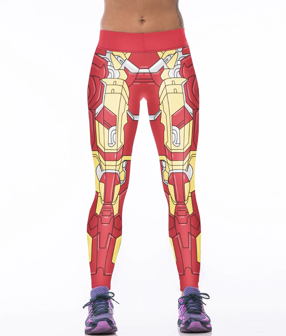 секси 3d печатных лосины с высокой талией легинсы для фитнеса красный спандекс