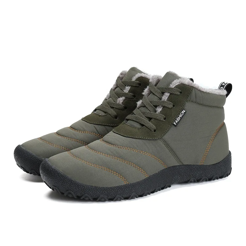 2018 Men Snow Boots Solid Color Warming Fabric Slip-on Ankle For Male Winter Outdoor Shoes Plus Size 35-46 | Обувь