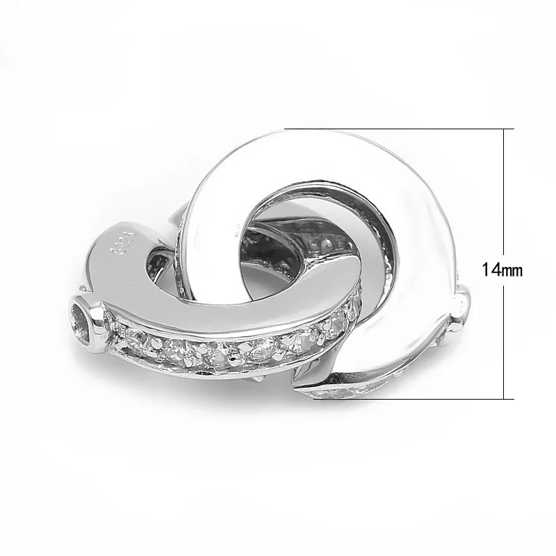 14 мм цирконий микро паве и гладкая поверхность пончики 925 застежки из
