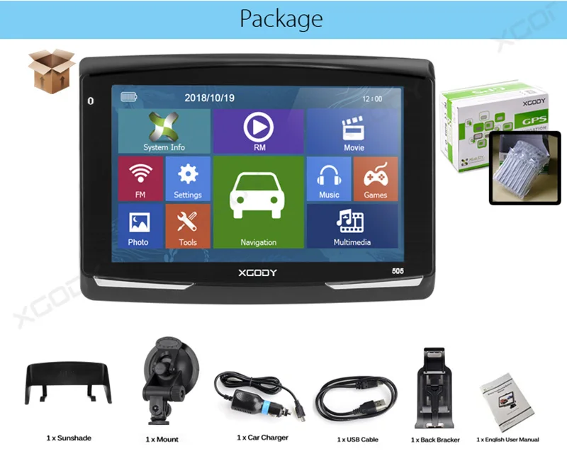 XGODY 505 Автомобильный gps навигатор 5 дюймов FM Bluetooth AVIN Navitel новейшая Европейская карта Sat Nav грузовик gps навигатор Автомобильный 8 Гб