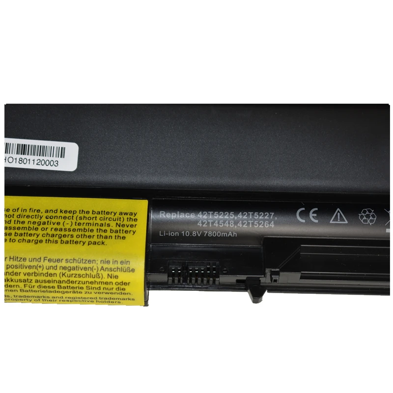 HSW 7800mAH батарея для IBM lenovo ThinkPad R400 T400 R61 T61 R61i 42T4533 42T5265 42T4530 42T4532 42T4548 42T4645 42T5262 |