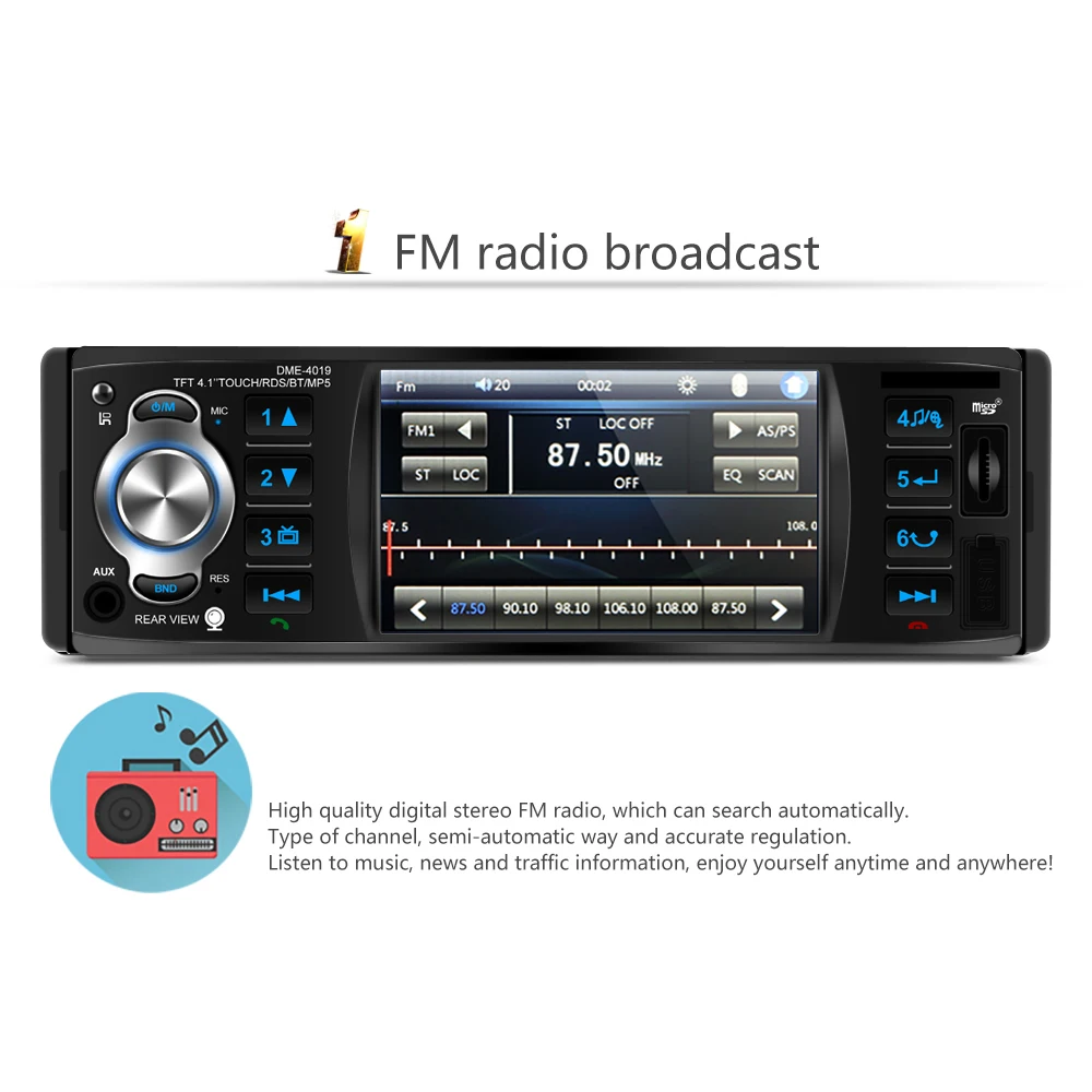 LTBFM 1 Din автомобильное радио MP5 palyer 4 дюйма HD сенсорный экран Bluetooth RDS FM AUX USB