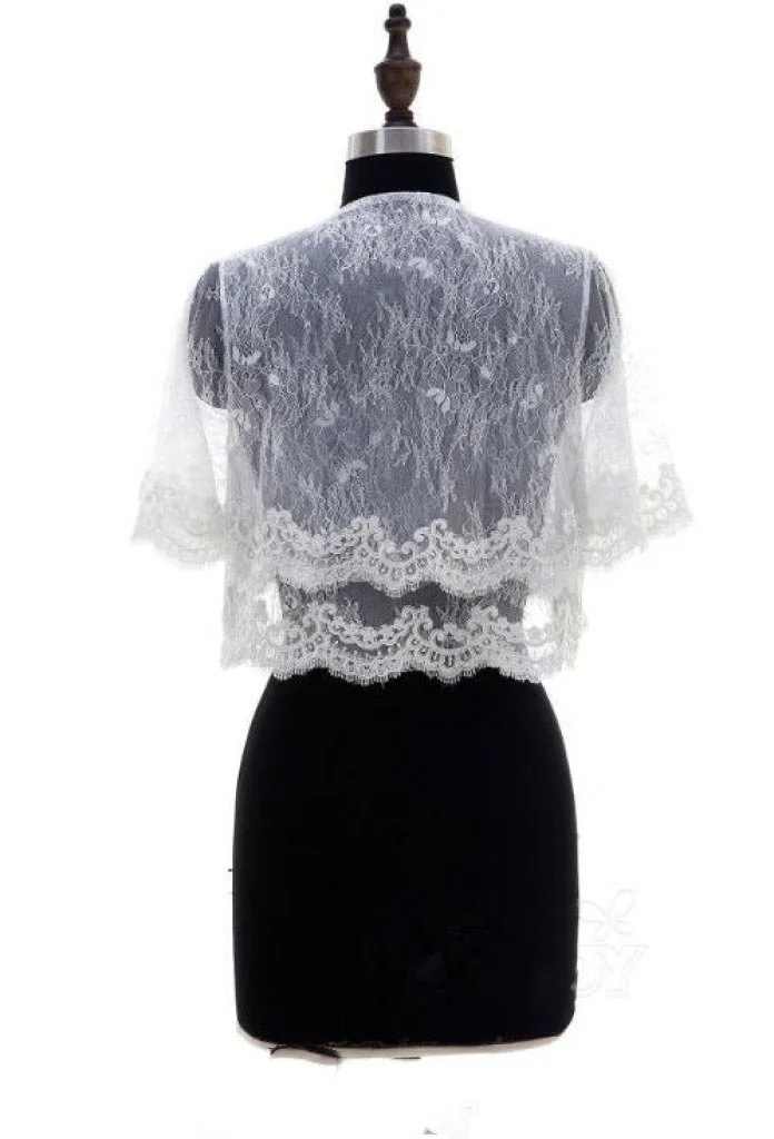 Новинка 2019 свадебный пиджак с кружевом и полурукавом|Свадебные жакеты/накидки| |