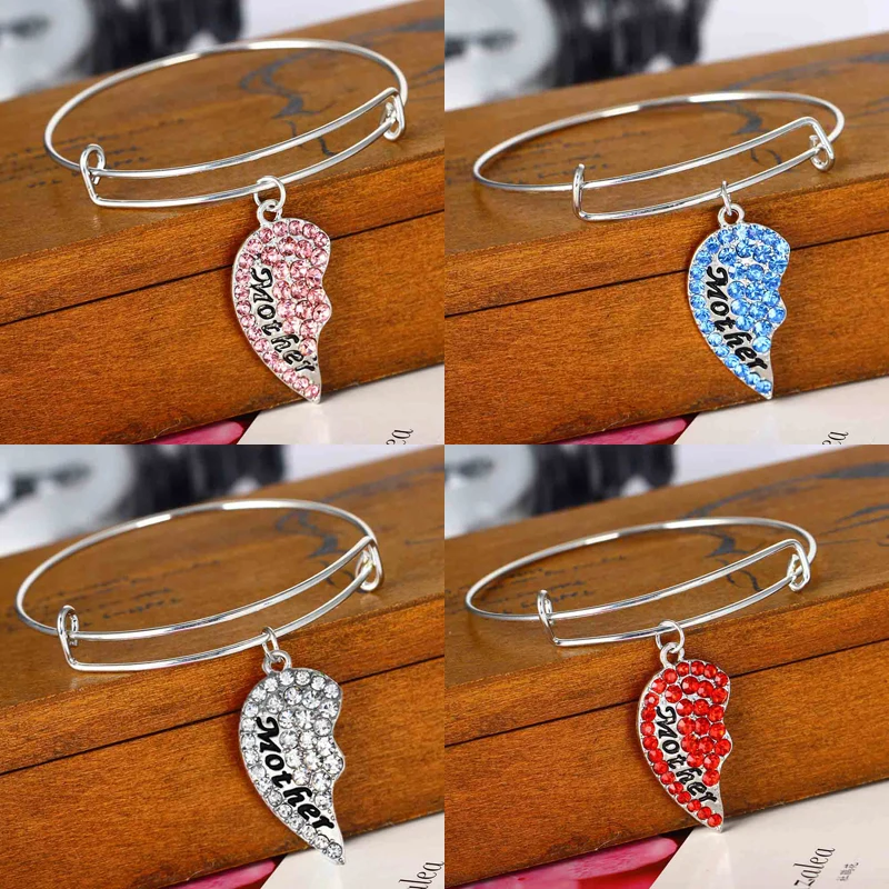 3 вида цветов очаровательный браслет с разбитым сердцем Семейный Браслет Femme